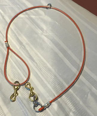 56 inch Cable Leash with Brass Snaps stylish 56-inch Cable Leash, complete with durable brass snaps for added strength and reliability