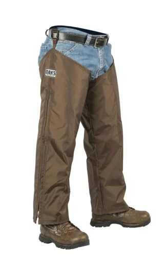 High‑N‑Dry waterproof briarproof Hunting chaps with 24 inch side zipper and belt fasteners