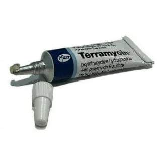 Terramycin with Polymyxin B Sulphate. Manufactured by Pfizer For superficial treatment of eye infections such as conjunctivitis, keratitis, pink eye,