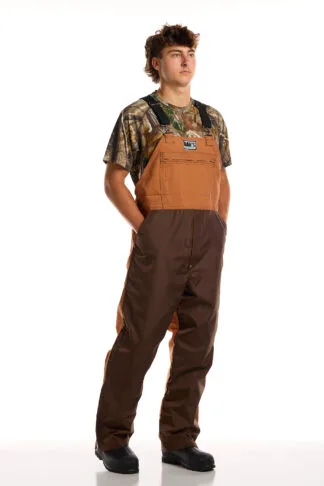 314 Upland Briar Bibs 10.10 oz Army Duck shell and 400 Denier Cordura facing Unlined Upland Briar Bibs Made in USA with some imported components