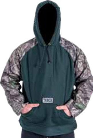 A fleece hunting hoodie with briar‑proof sleeves and hand‑warmer pockets. Built for comfort and protection in cool weather.