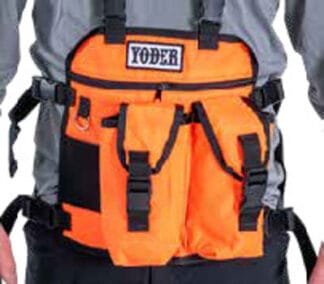 Lightweight briar‑proof chest pack with Garmin pouch, thermal pocket, and adjustable straps for hands‑free carry