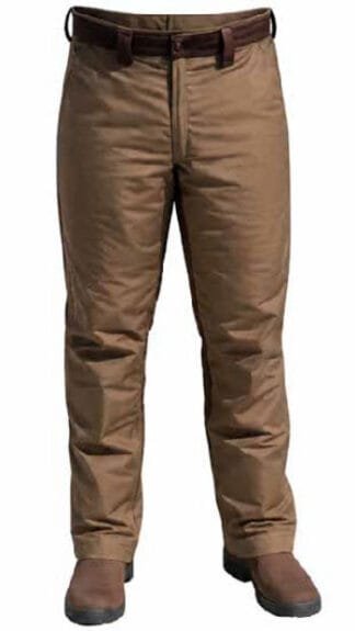 Flexible, comfortable hunting pants with a soft poly/spandex blend and a 400‑denier briar‑proof front.